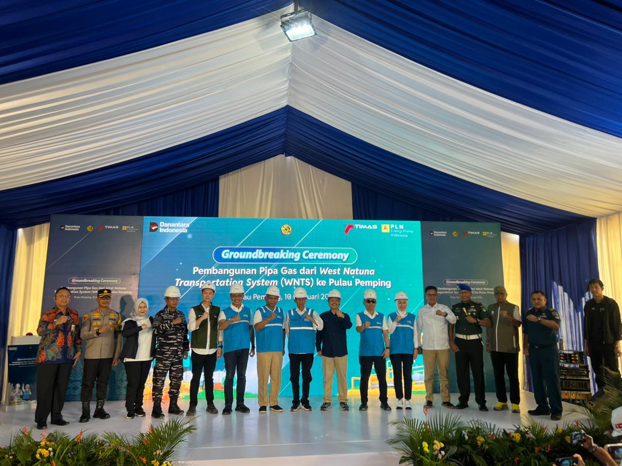 Groundbreaking Proyek Strategis Nasional (PSN) pipa gas West Natuna Transportation System (WNTS)-Pulau Pemping. Foto: Ist