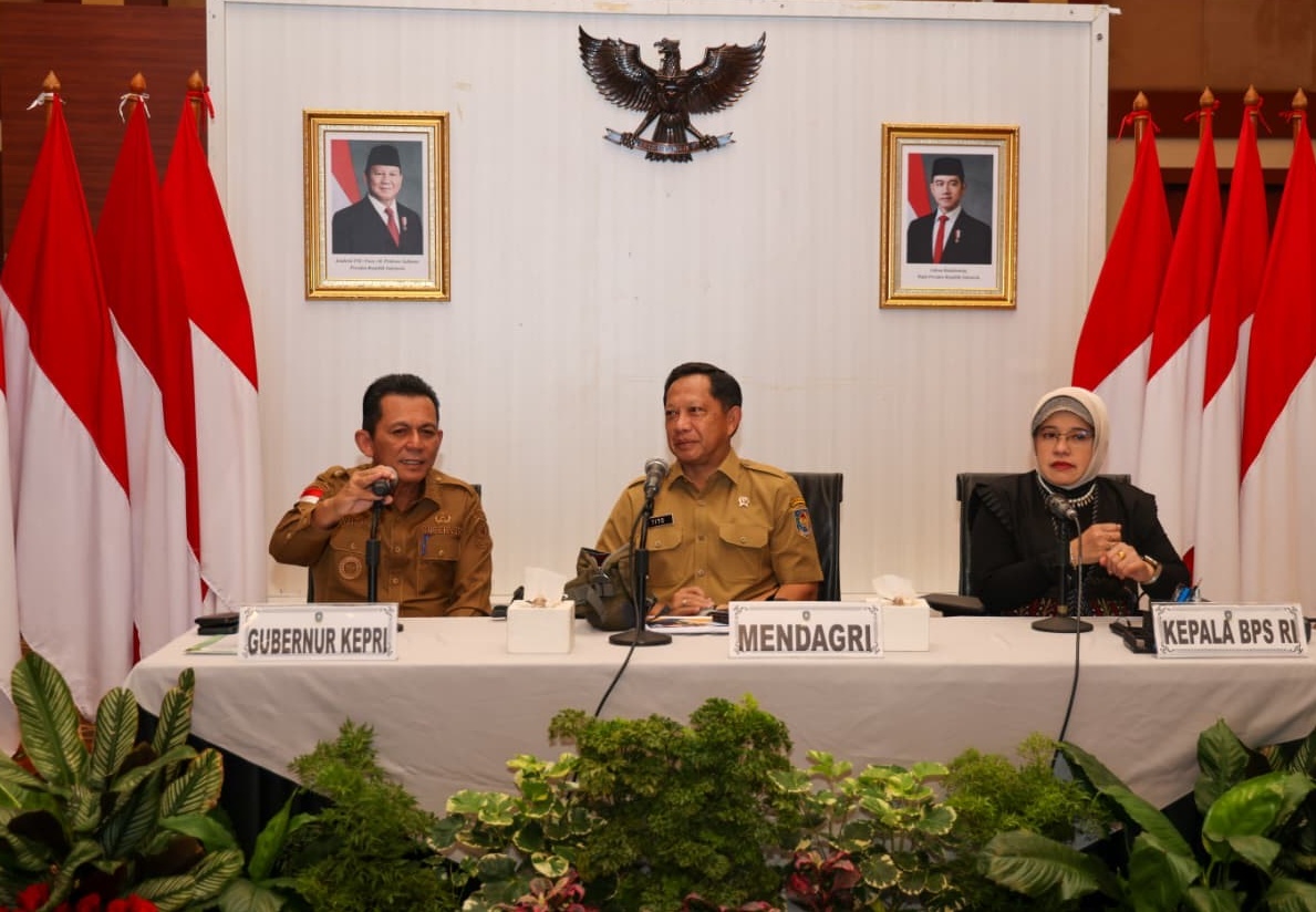 Rapat Koordinasi (Rakor) pengendalian inflasi daerah dari Aula Wan Seri Beni, Dompak, Tanjungpinang. Foto: Diskominfo Kepri