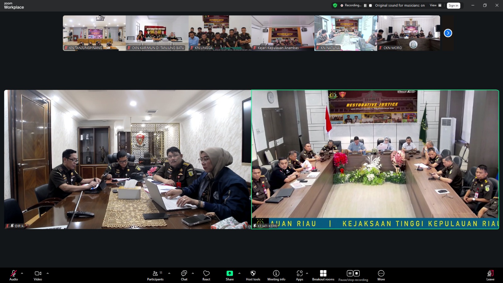 Ekpos pengajuan penghentian penuntutan oleh Kejati Kepri terhadap dua perkara. Foto: Ist