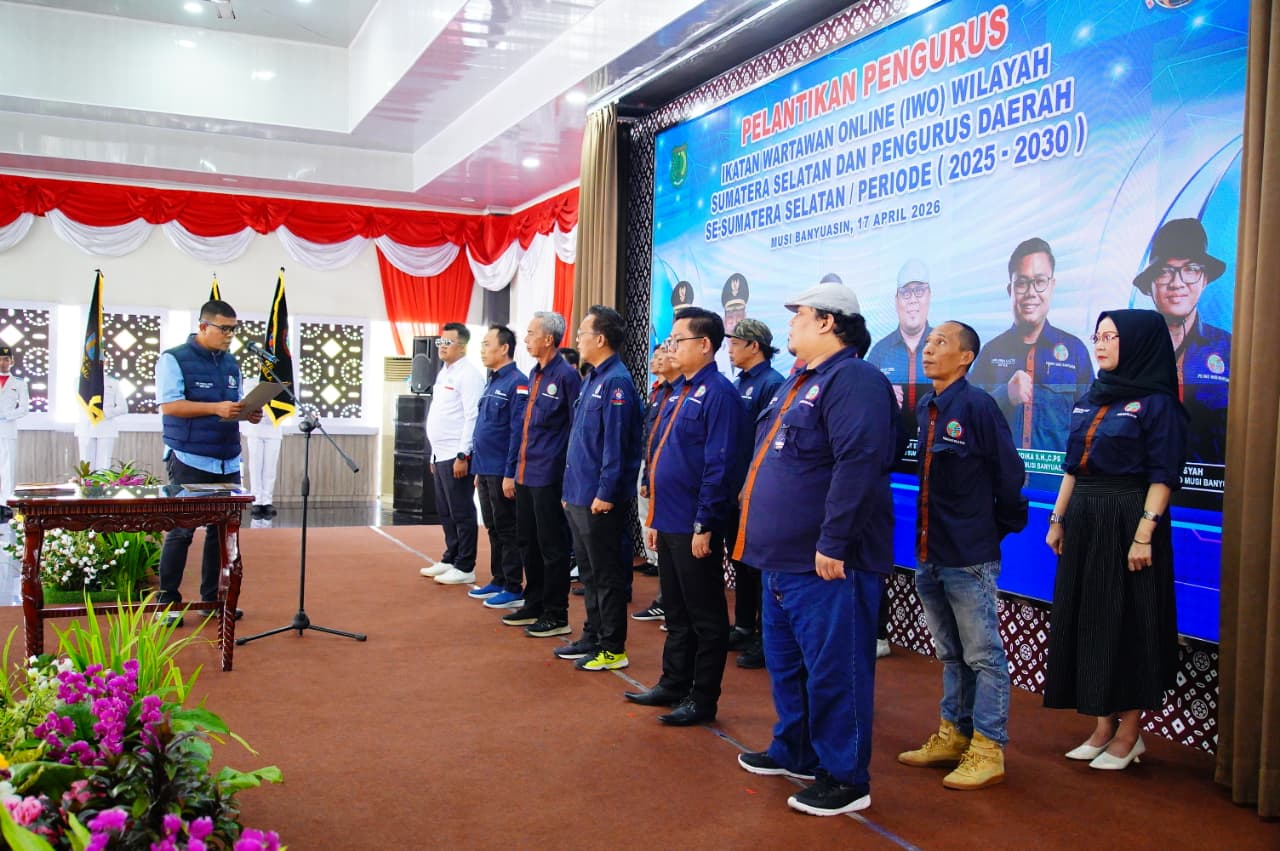 Pelantikan Kepengurusan Wilayah IWO dan 5 Kepengurusan Daerah se-Sumsel. Foto: Ist