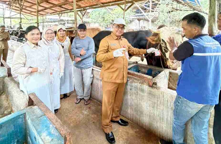 Kepala DPPP Kota Tanjungpinang, Robert Lukman saat mengunjungi salah satu tempat penampungan hewan. Foto: Ist