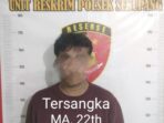 MA (22), tersangka kasus curanmor saat diamankan polisi. Foto: Dok Polsek Sekupang