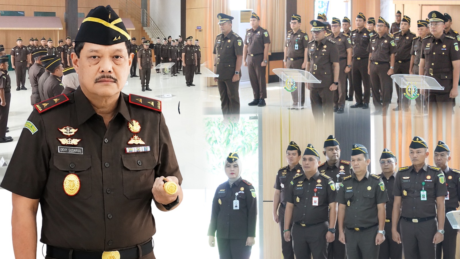 Upacara pelantikan tiga pejabat baru di lingkungan Kejati Kepri. Foto: Ist