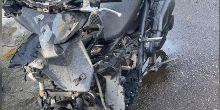 Barang bukti sepeda motor yang diamankan polisi pada kasus penganiayaan di Kelurahan Belian.