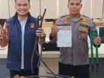 Polsek Lubuk Baja memperlihatkan barang bukti kasus pencurian kabel genset. Foto: Ist