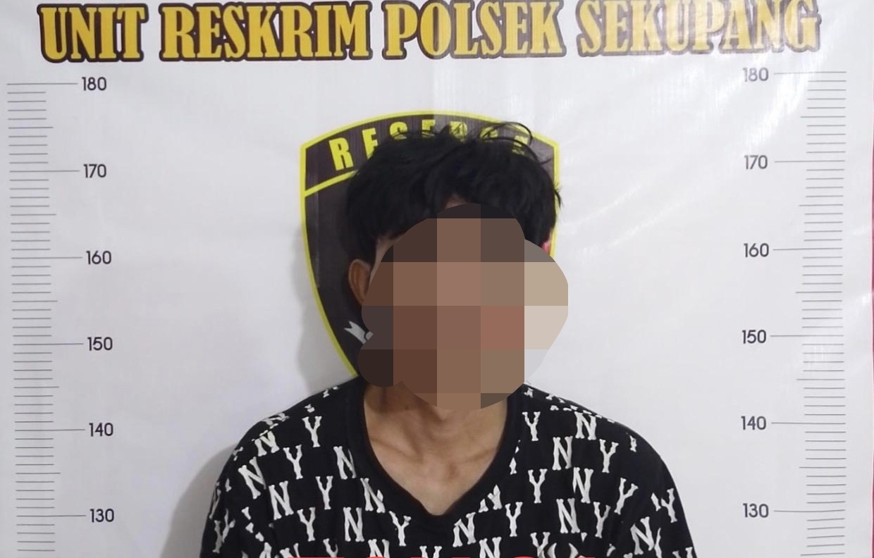 SA (26), tersangka kasus pencurian dengan kekerasan diamankan polisi. Foto: Ist