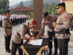 Kegiatan pelantikan dan sertijab Kasat Reskrim dan Kasikum Polres Kepulauan Anambas. Foto: Ist