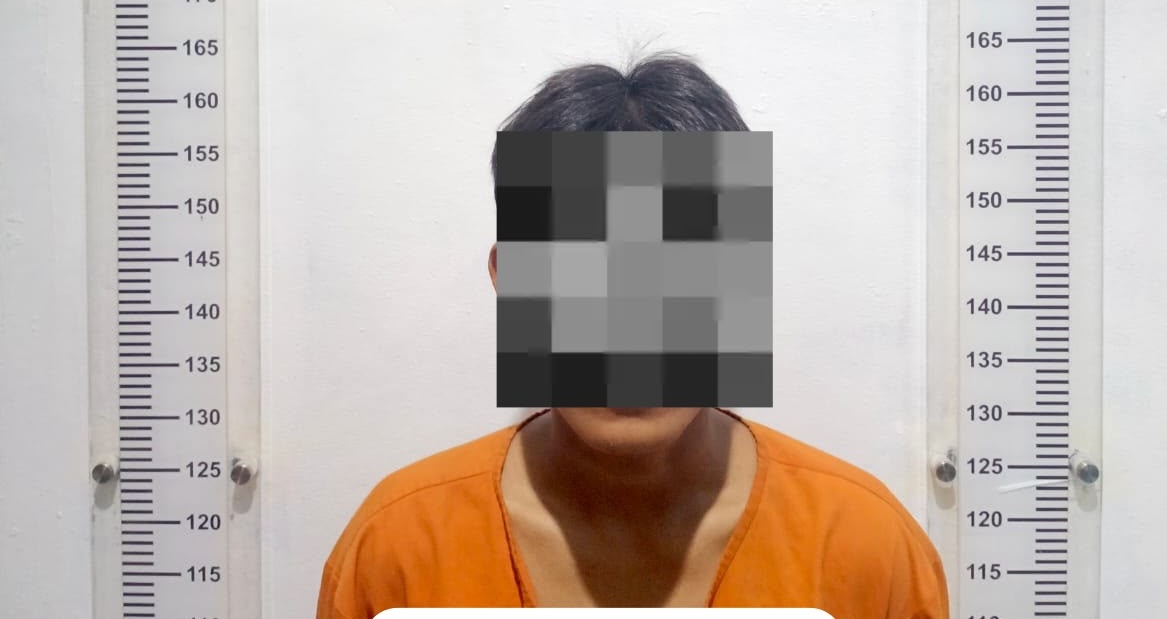 RM (26), terduga pelaku percobaan pencurian sepeda motor saat diamankan polisi. Foto: Dok Polsek Sei Beduk