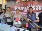 Konfrensi pers pengungkapan kasus pencurian di wilayah Tanjungpinang. Foto: Rindu Sianipar