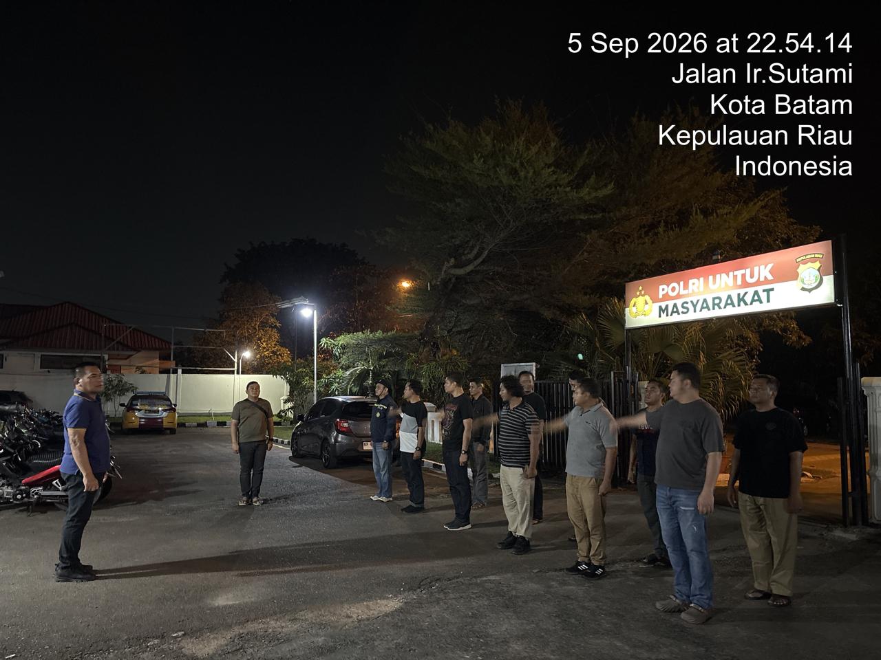 Polsek Sekupang saat melaksanakan kegiatan Apel dan Cipta Kondisi (Cipkon), Sabtu malam (05/09/2026) lalu. Foto: Ist